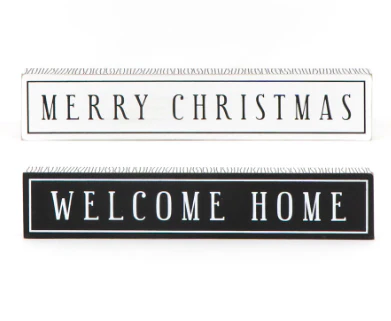Welcome Home For Christmas Reversible Wood Sign