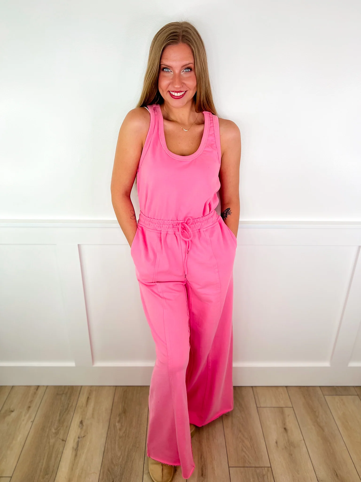 Where it Begins Cotton Blend Wide Leg Avery Mae Jumpsuit - 3 colors! - Image 5