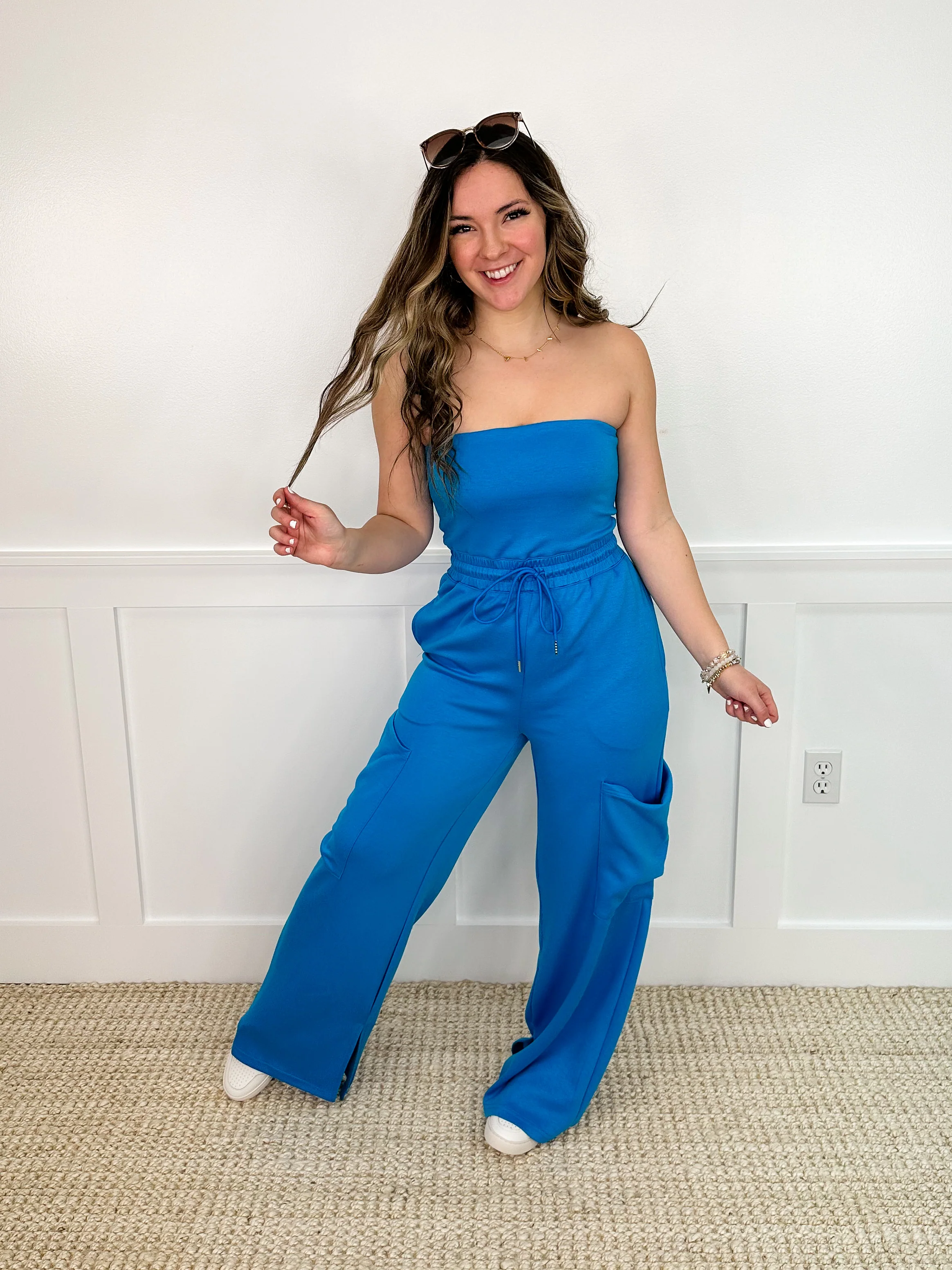 White Birch Dance it Out Rayon Blend Strapless Jumpsuit - 2 colors! - Image 2