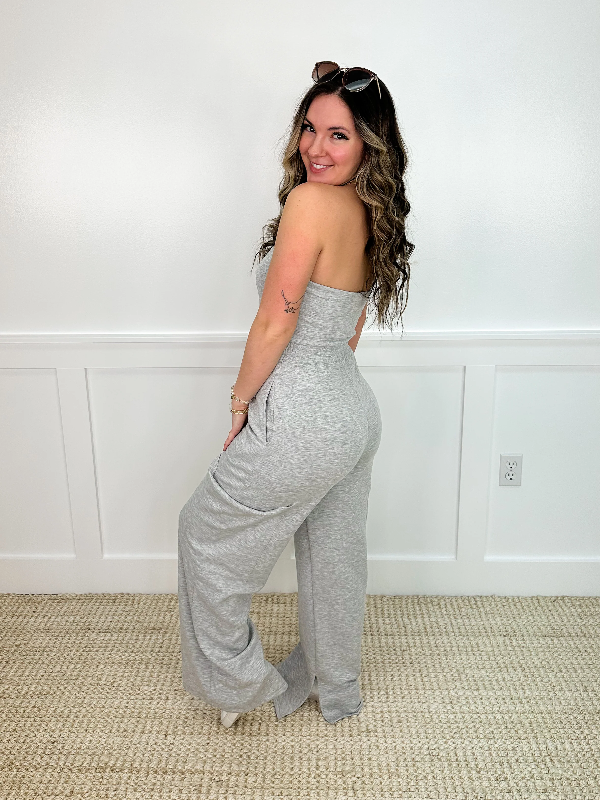 White Birch Dance it Out Rayon Blend Strapless Jumpsuit - 2 colors! - Image 4