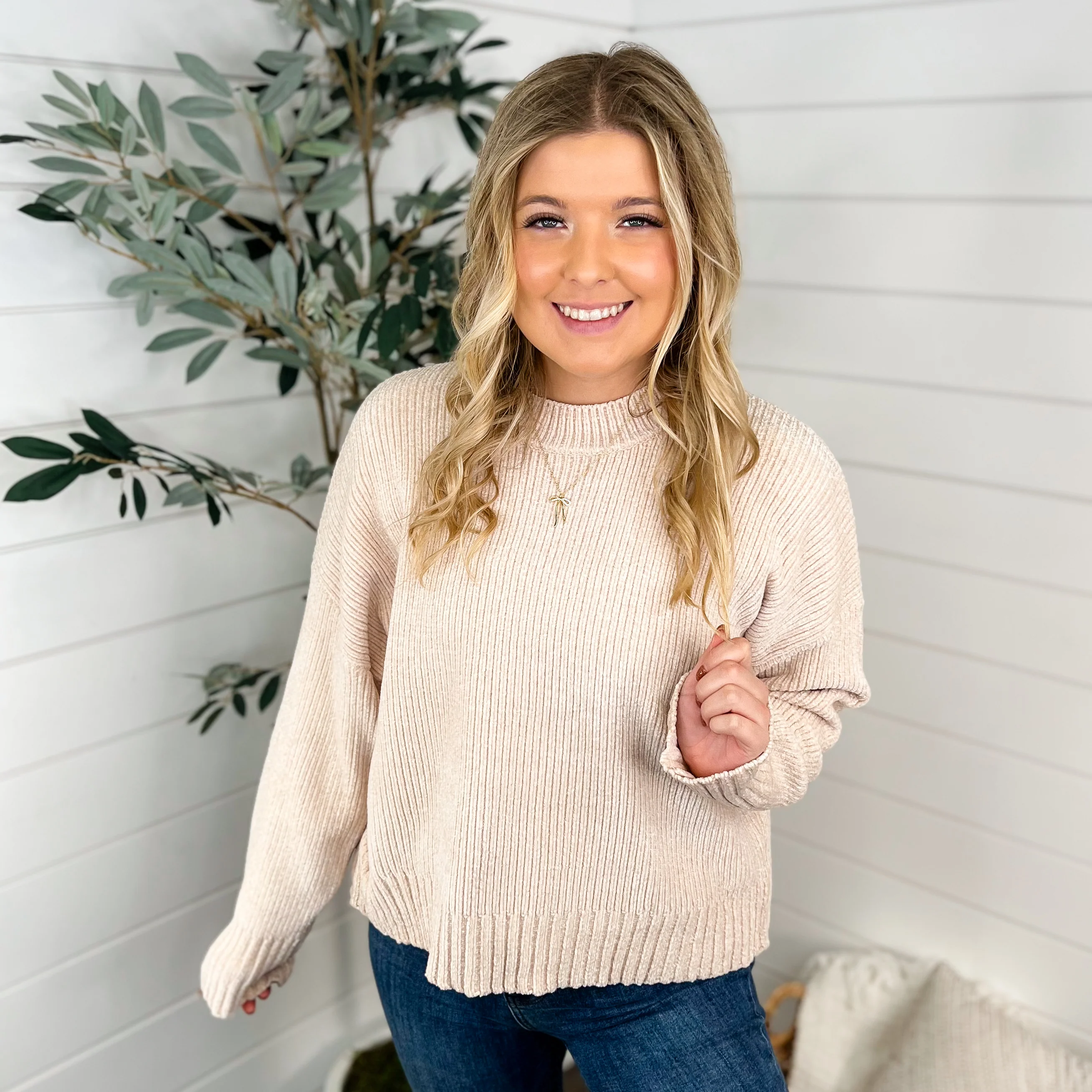 White Birch Give You Everything Knit Long Sleeve Sweater Top - 3 colors! - Image 3