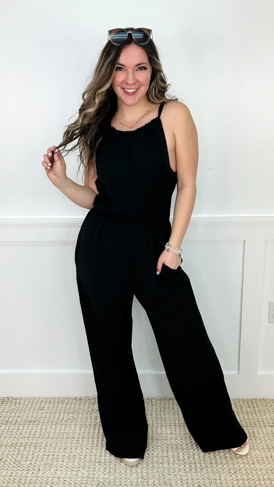 White Birch Just Keep Going Lightweight Black Jumpsuit - Image 3