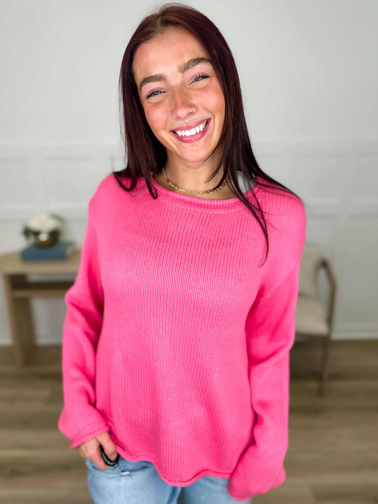 White Birch Make it Complete Knit Long Sleeve Sweater Top - Multiple Colors - Image 2