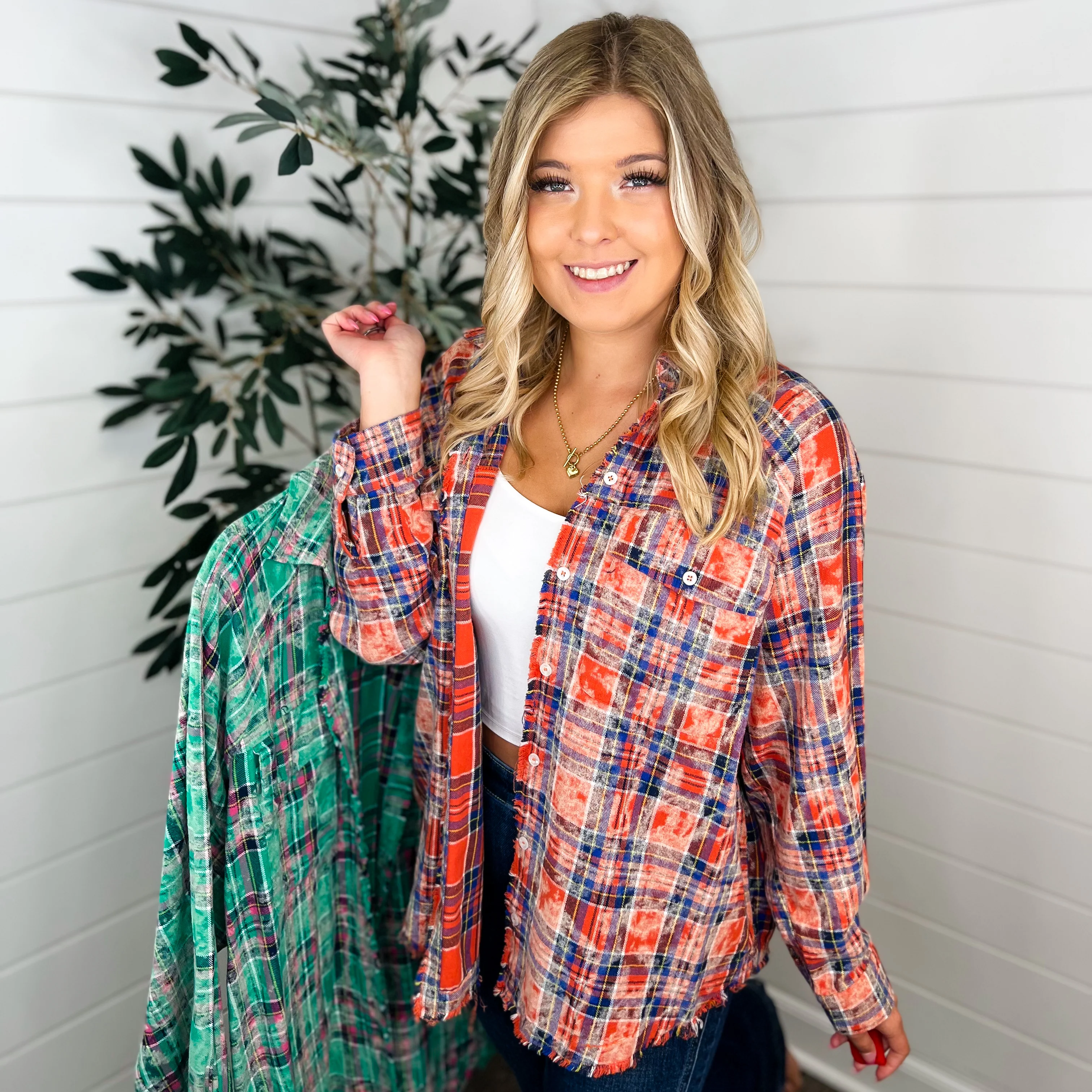 White Birch Never Negative Cotton Long Sleeve Flannel - 2 colors! - Image 5