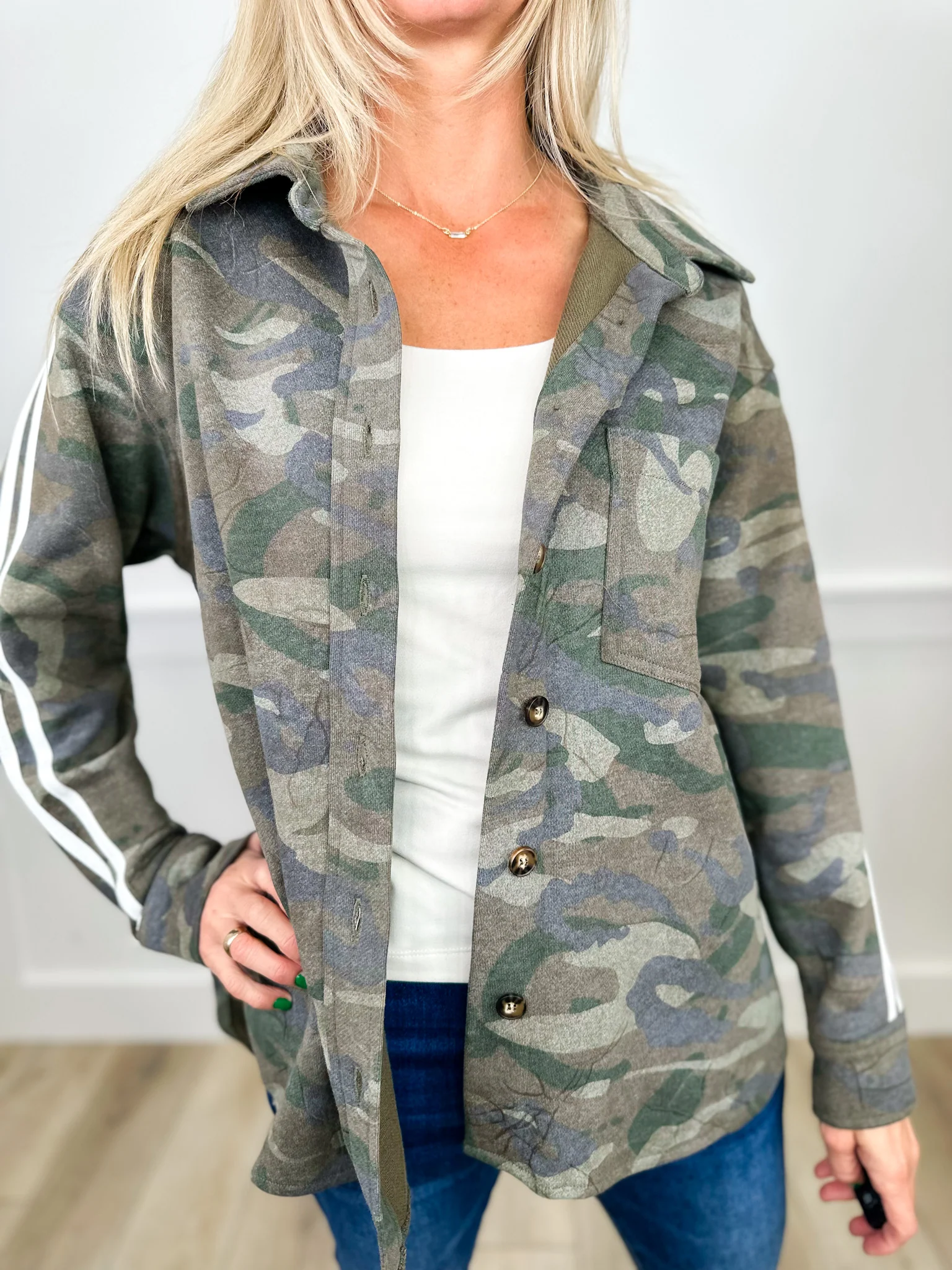 White Birch No Hiding Now Cotton Long Sleeve Camo Jacket