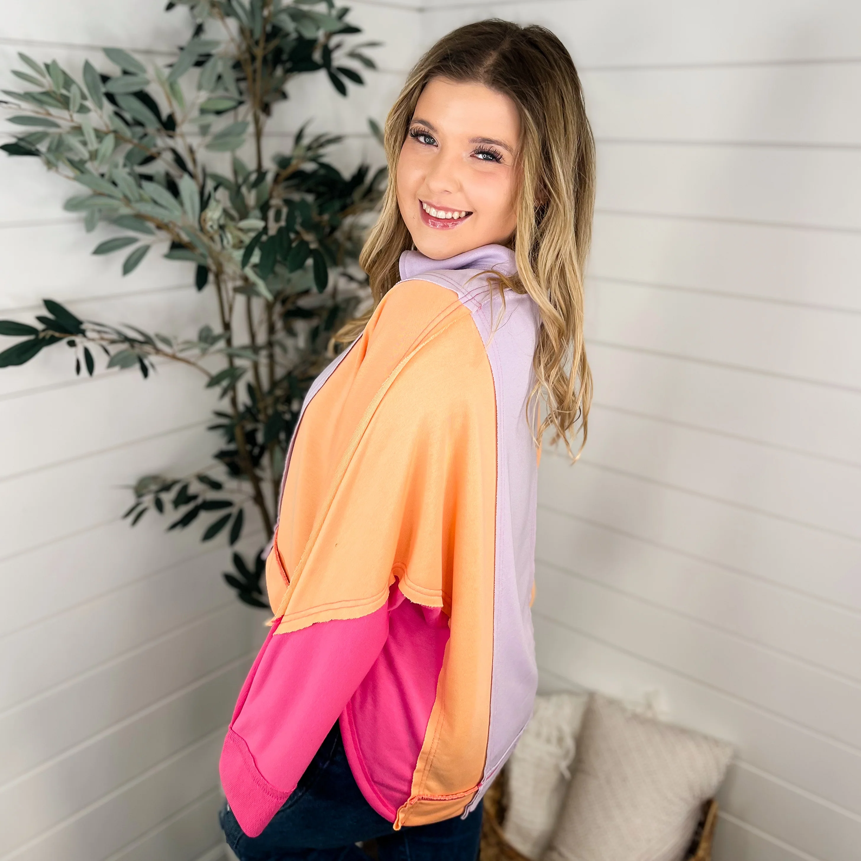 White Birch Sunset Destinations Long Sleeve Purple Top - Image 2