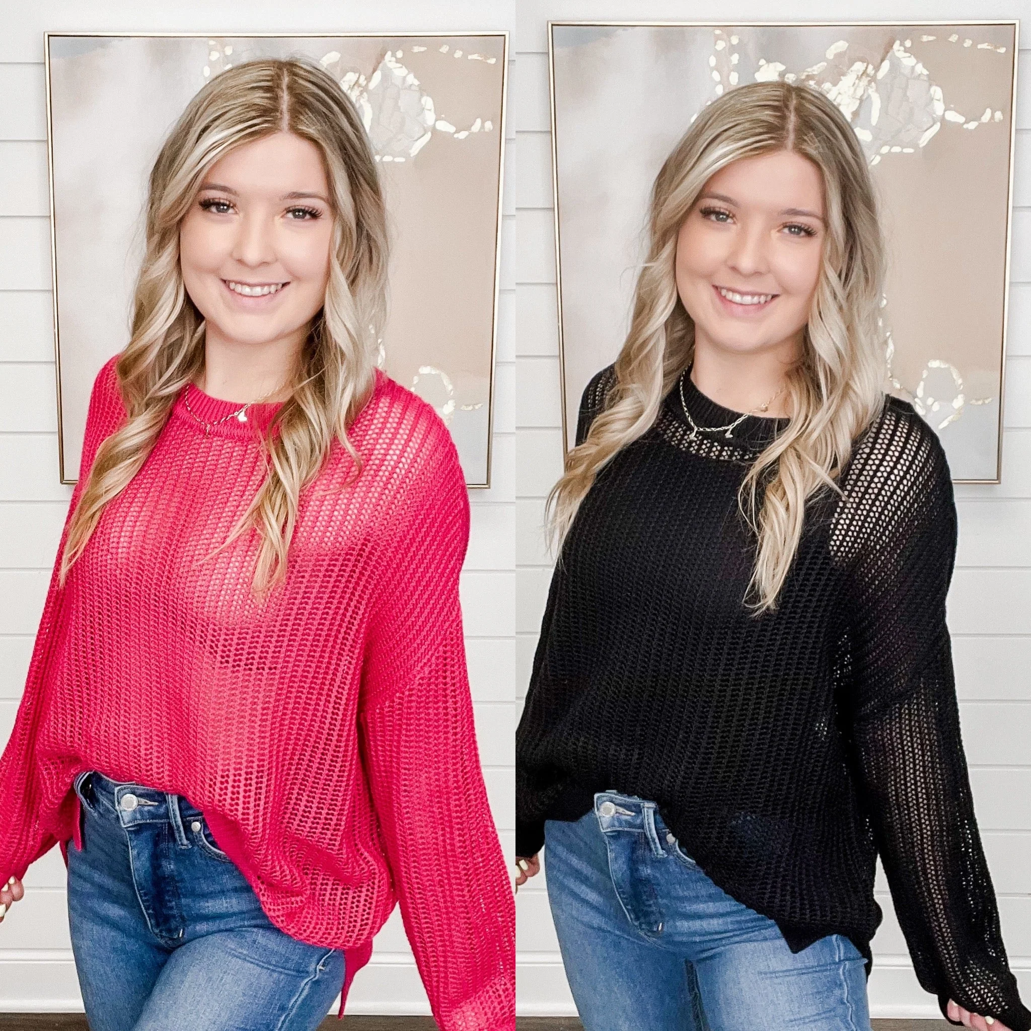 White Birch Thunder Knit Long Sleeve Sweater Top - 2 colors!