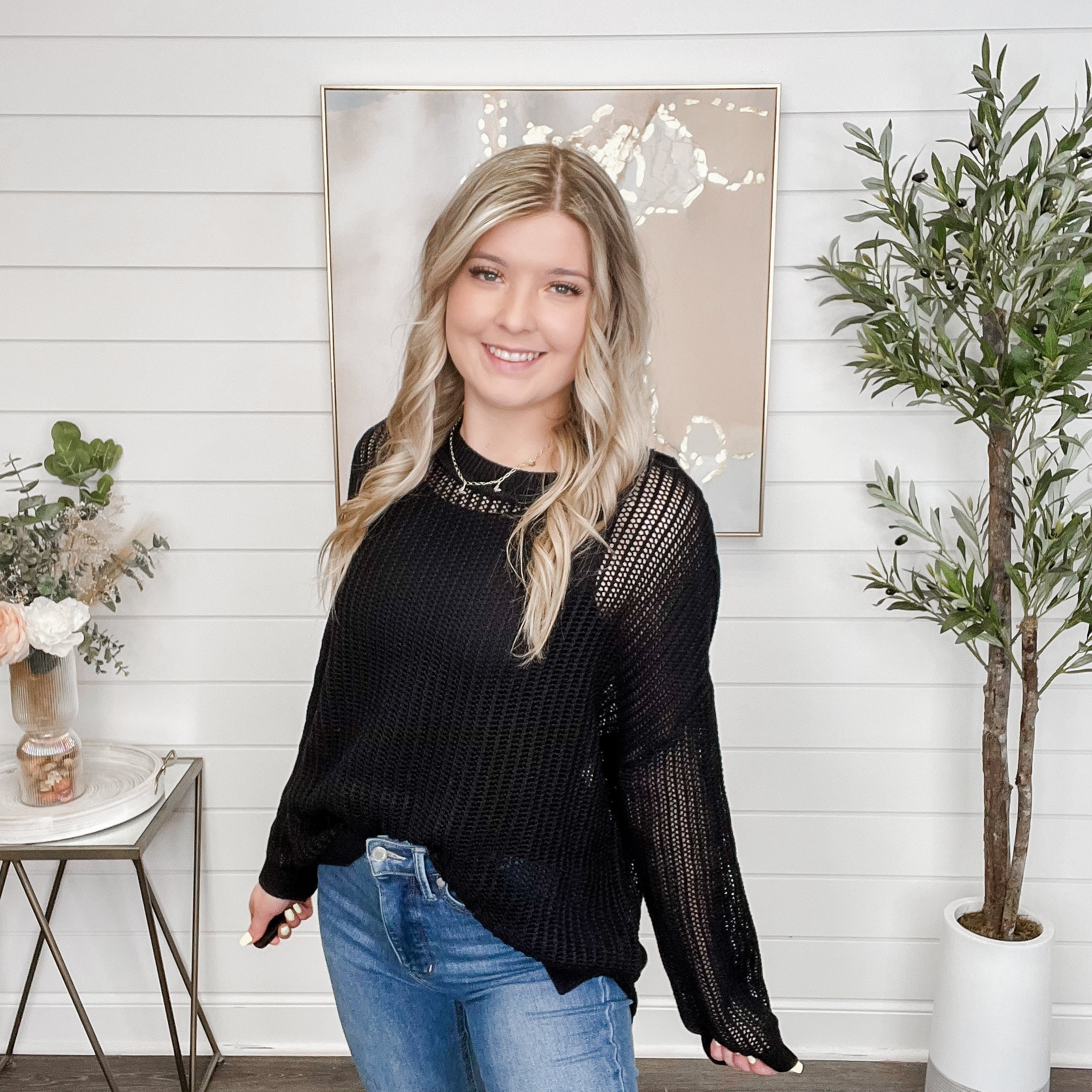 White Birch Thunder Knit Long Sleeve Sweater Top - 2 colors! - Image 3