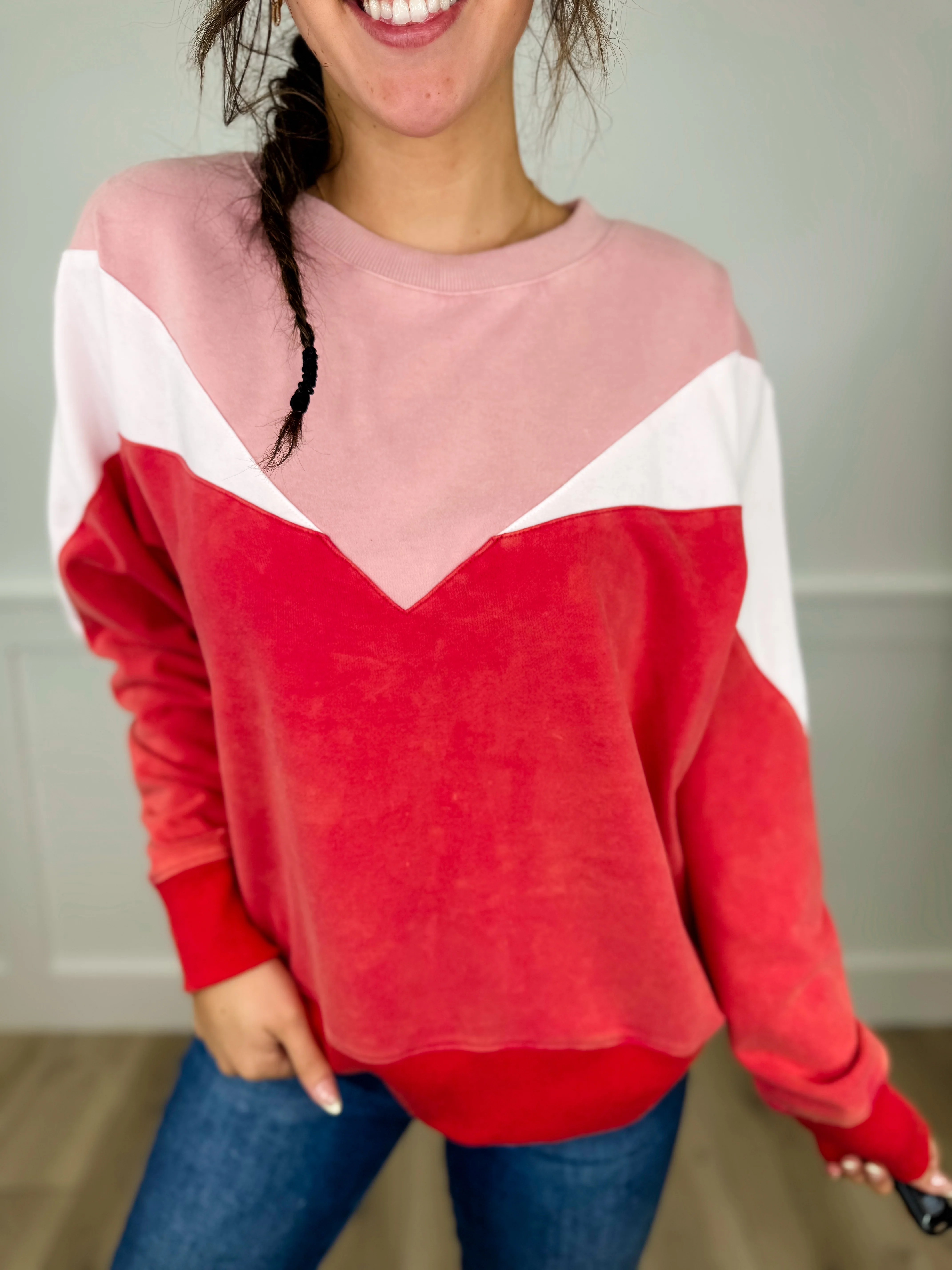White Birch Time to Realize Cotton Long Sleeve Red Top