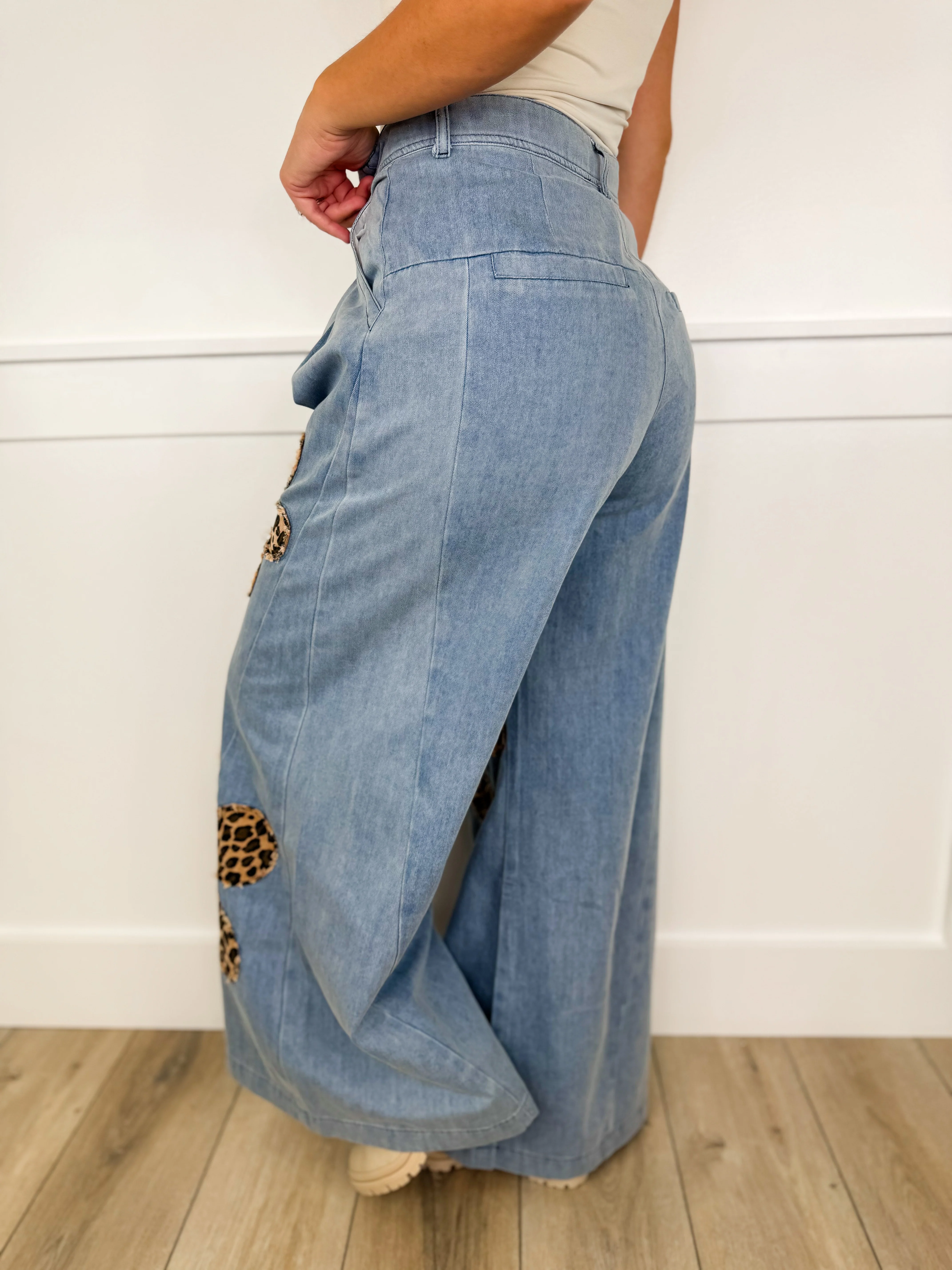 Wildflowers Bloom High-Rise Cotton Wide Leg Light Wash Avery Mae Bottoms - Image 2