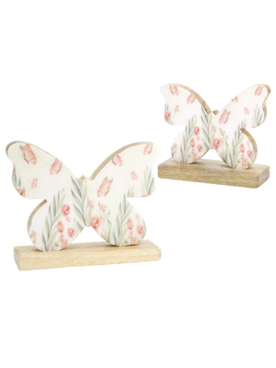 Winged Elegance Wood Shelf Sitter Set