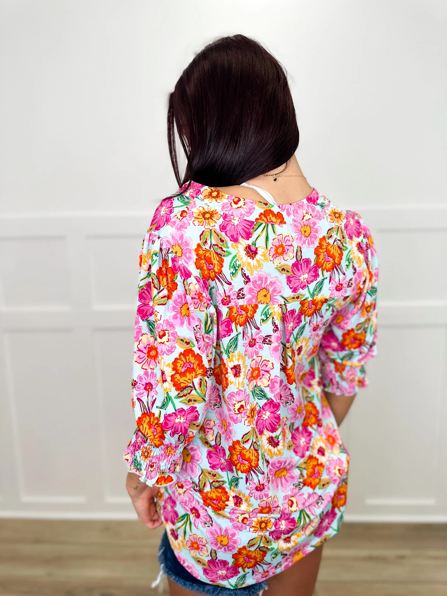 Wishful Thinking Lightweight 3/4 Sleeve White Avery Mae Top - Image 2