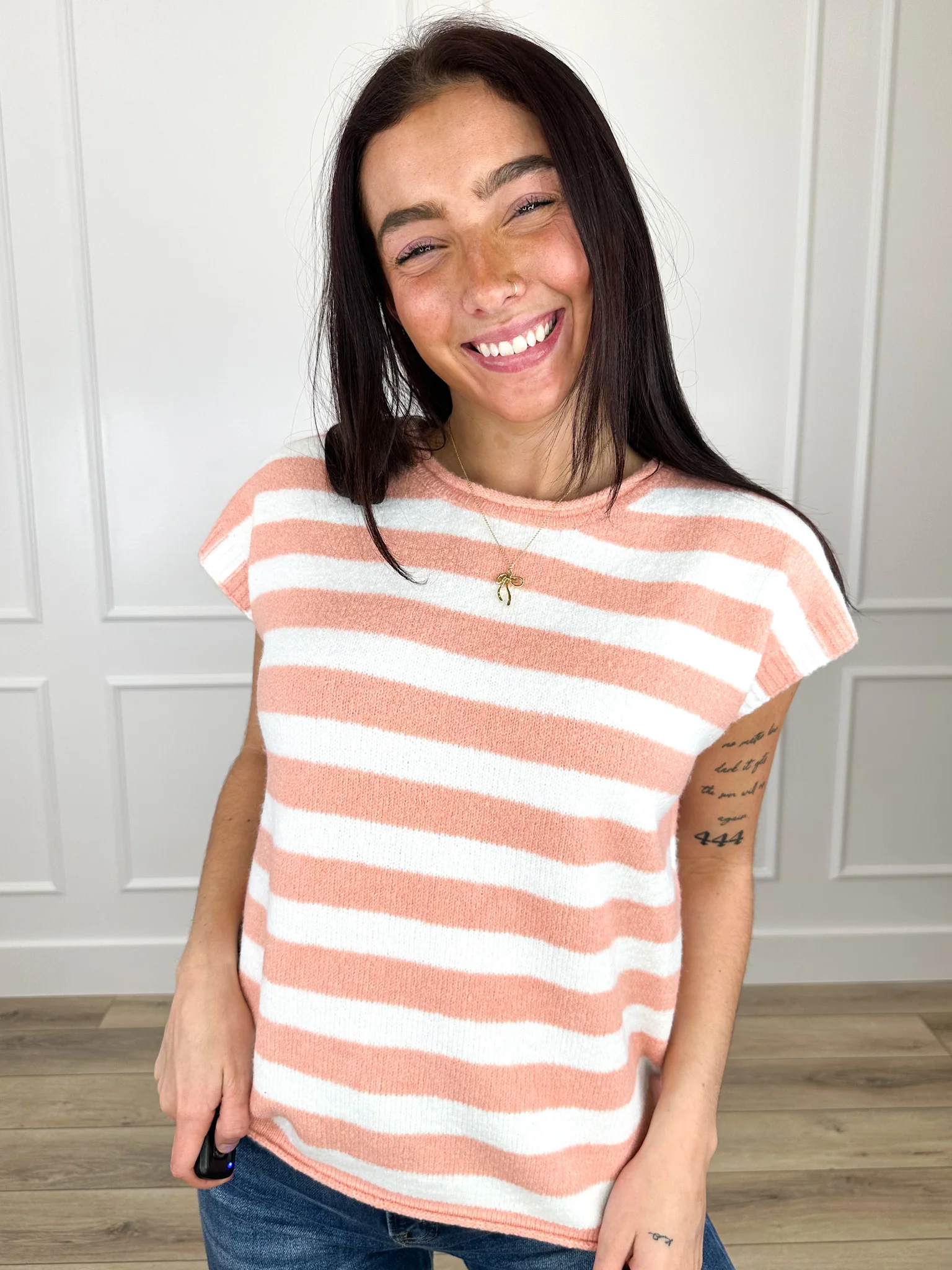 Wishlist Hear My Plea Knit Short Sleeve Sweater Top - Multiple Colors - Image 3