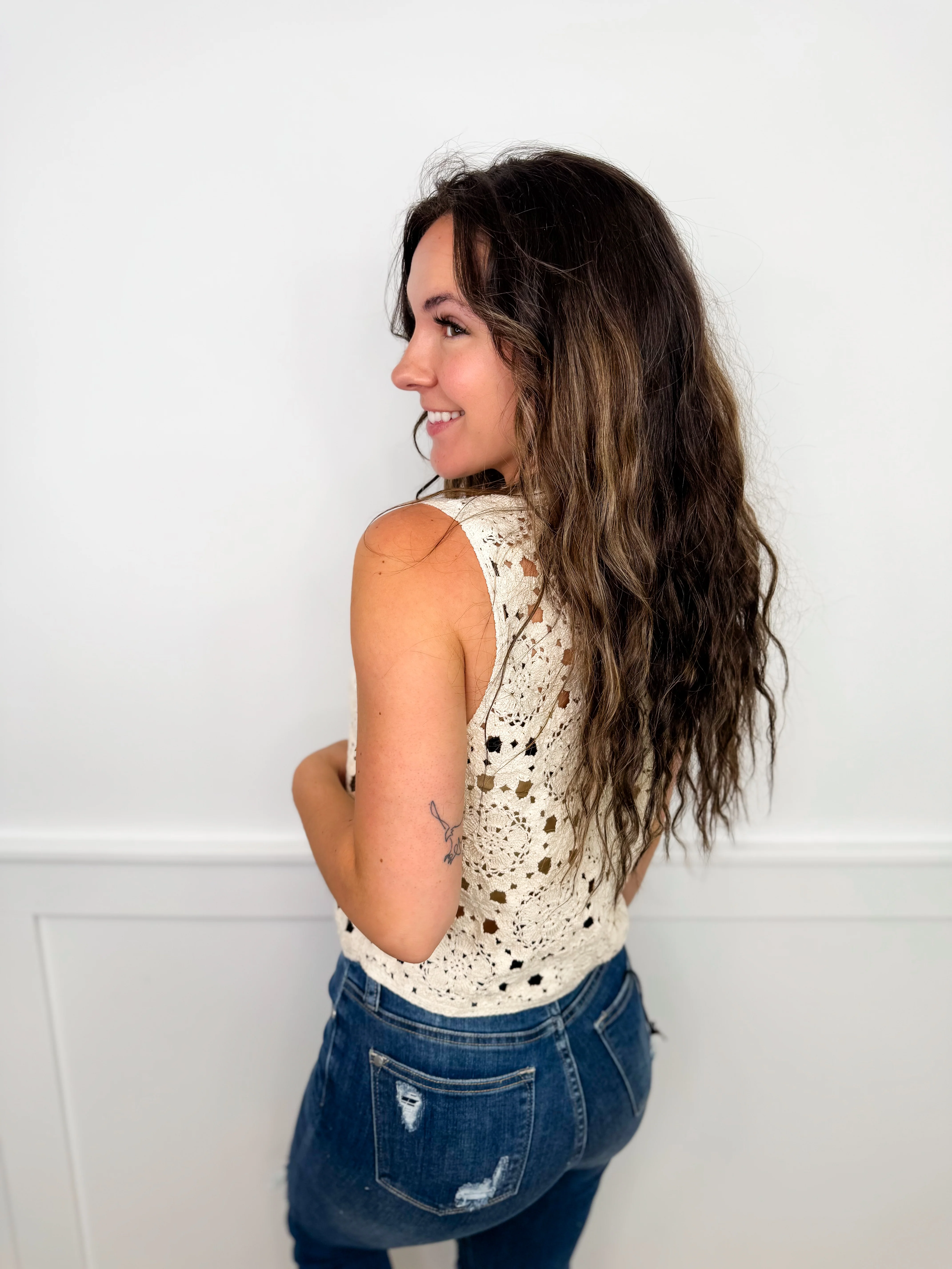 Wishlist Lost Chances Cotton Cream Top - Image 2