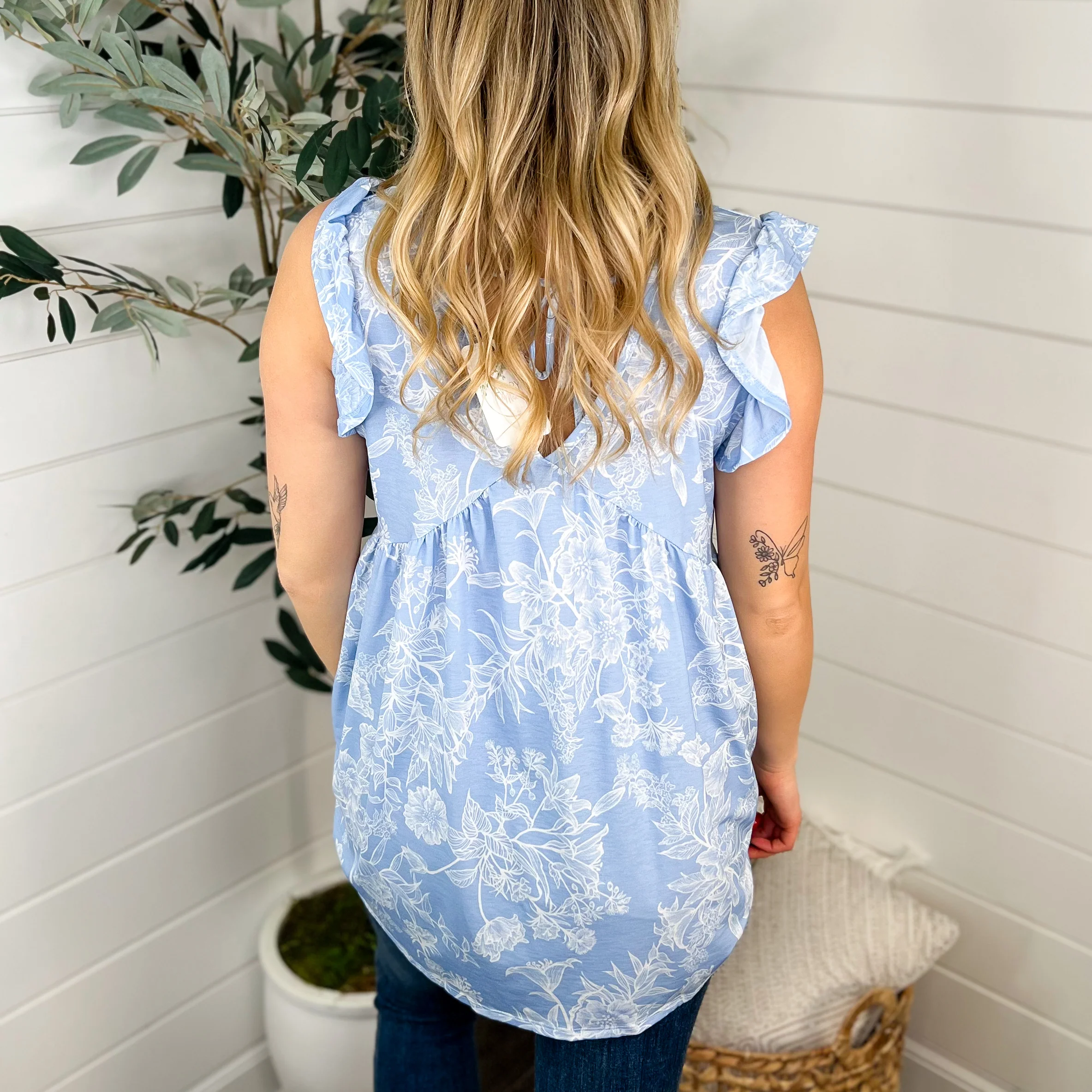 With a Flourish Lightweight Short Sleeve Blue Avery Mae Top - Image 2