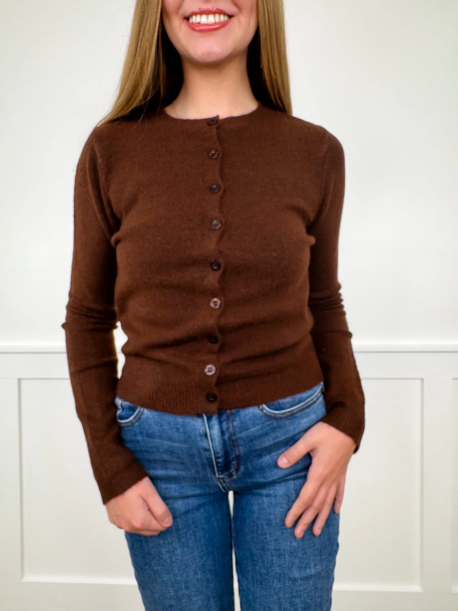 Wrapped in Comfort Knit Long Sleeve Avery Mae Mom Cropped Cardigan- 7 colors! - Image 5