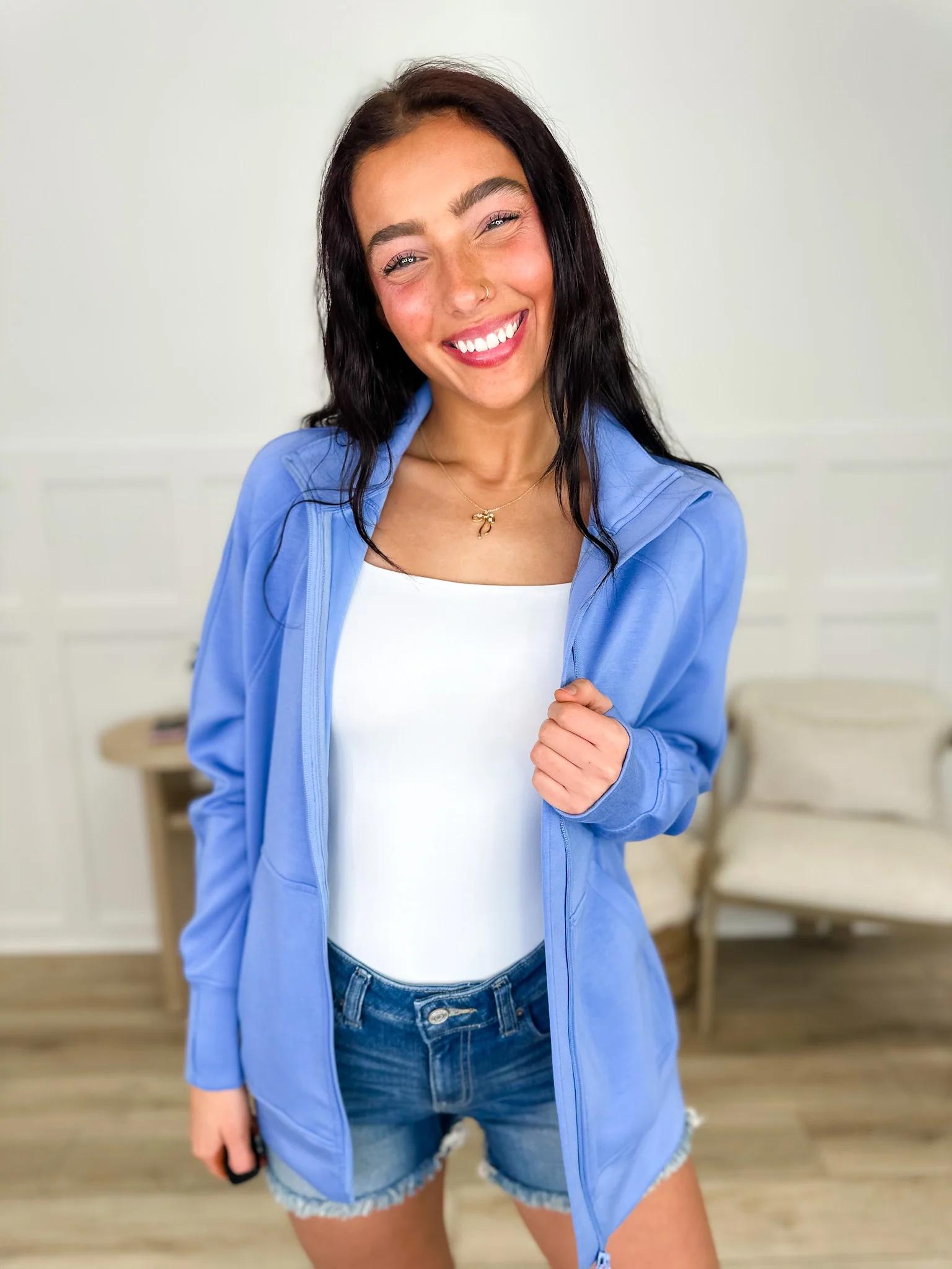 Write it Down Long Sleeve Avery Mae Zip Up Sweatshirt - Multiple Colors - Image 3