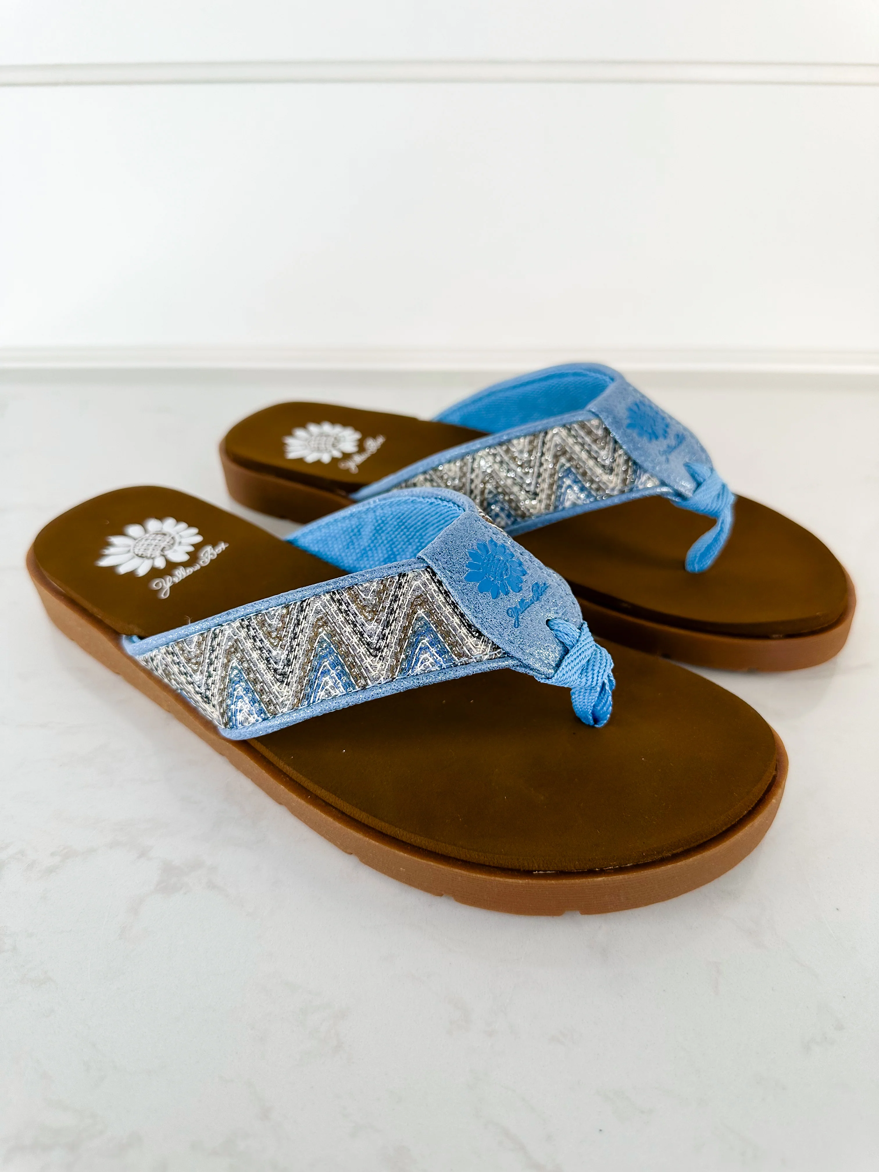Yellow Box Sun Shining Blue Sandals