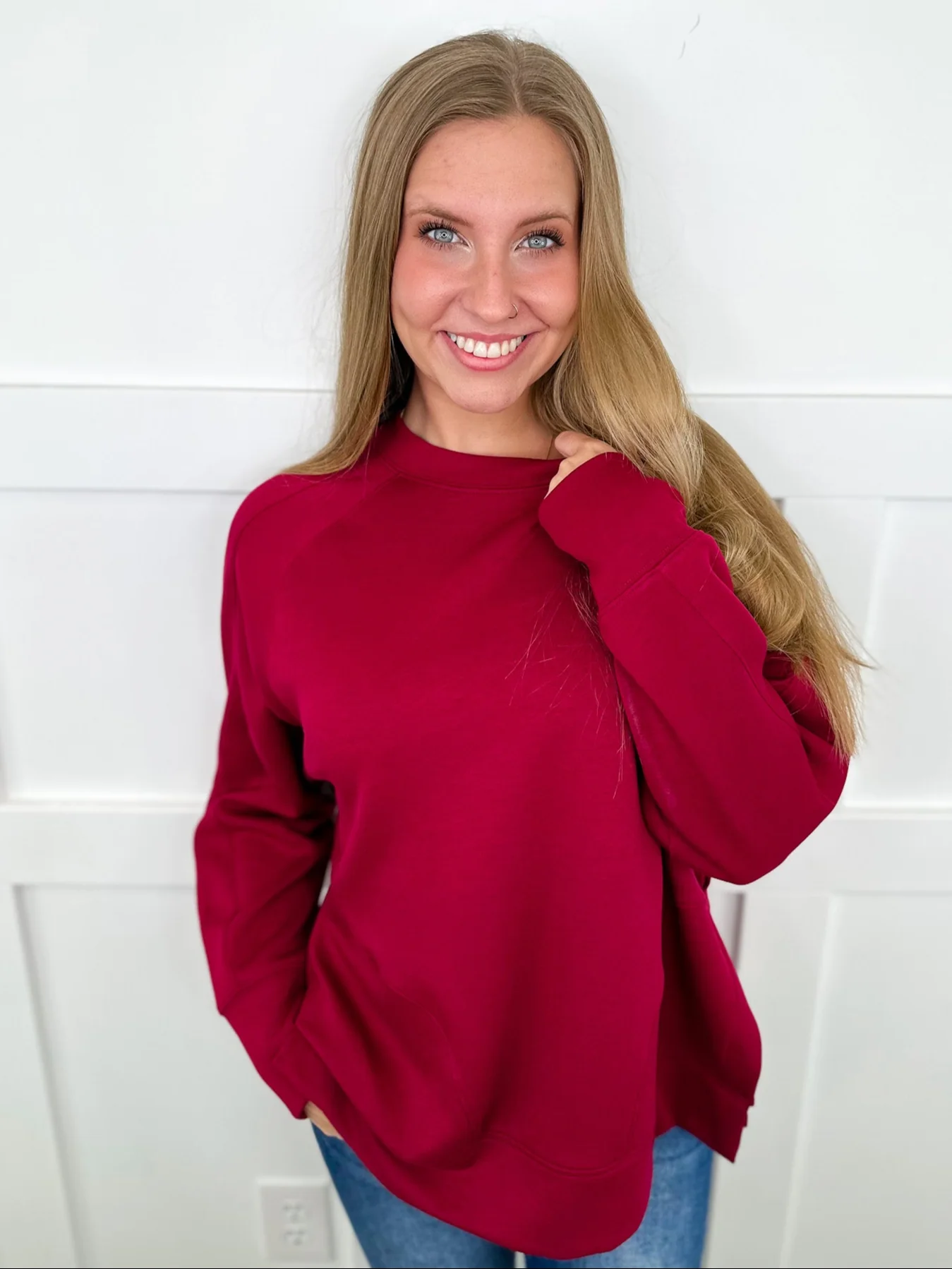 Zenana Basic A Sure Thing Long Sleeve Weekender Top - 12 colors! - Image 12