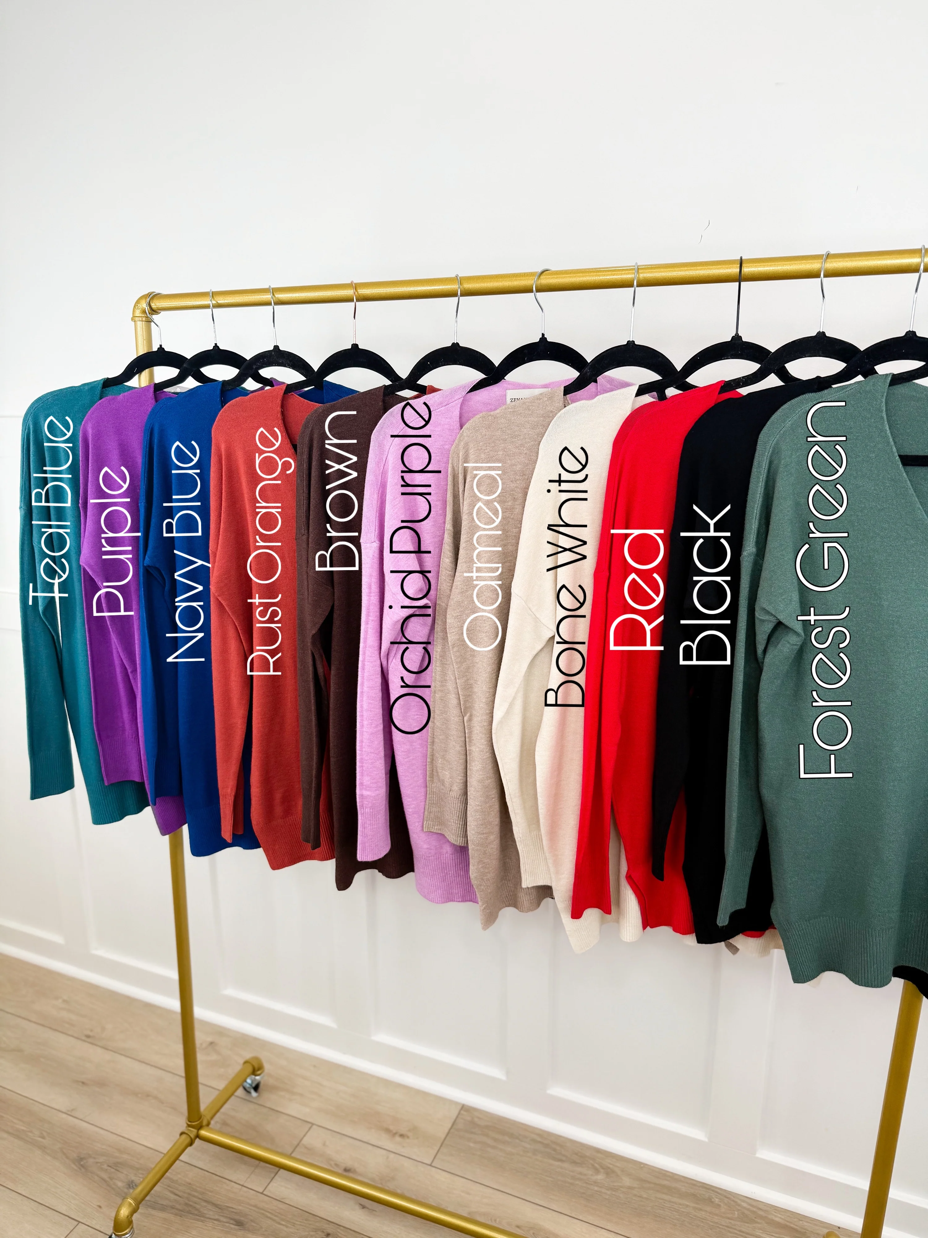 Zenana Basic Tempted By it Knit Long Sleeve Sweater Top - 11 colors! - Image 3