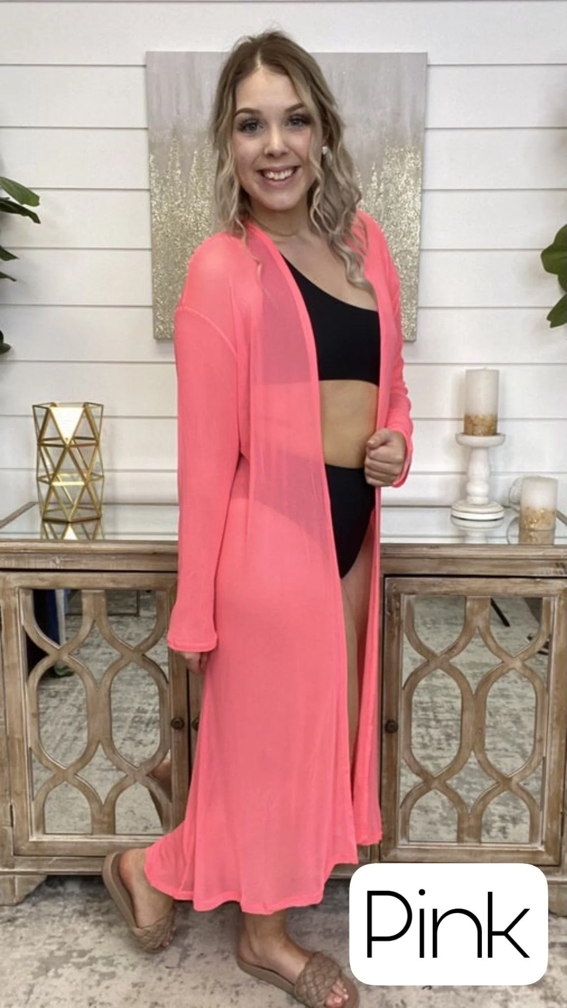 Zenana Cheer Me Up Mesh Long Sleeve Kimono - 7 colors! - Image 10