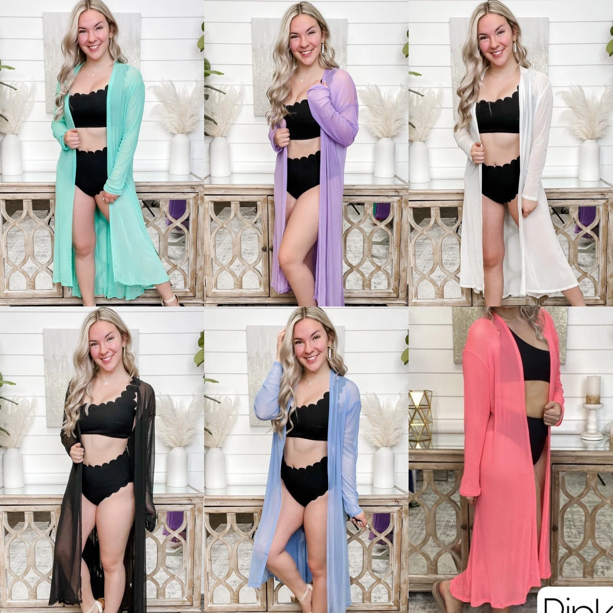 Zenana Cheer Me Up Mesh Long Sleeve Kimono - 7 colors! - Image 3