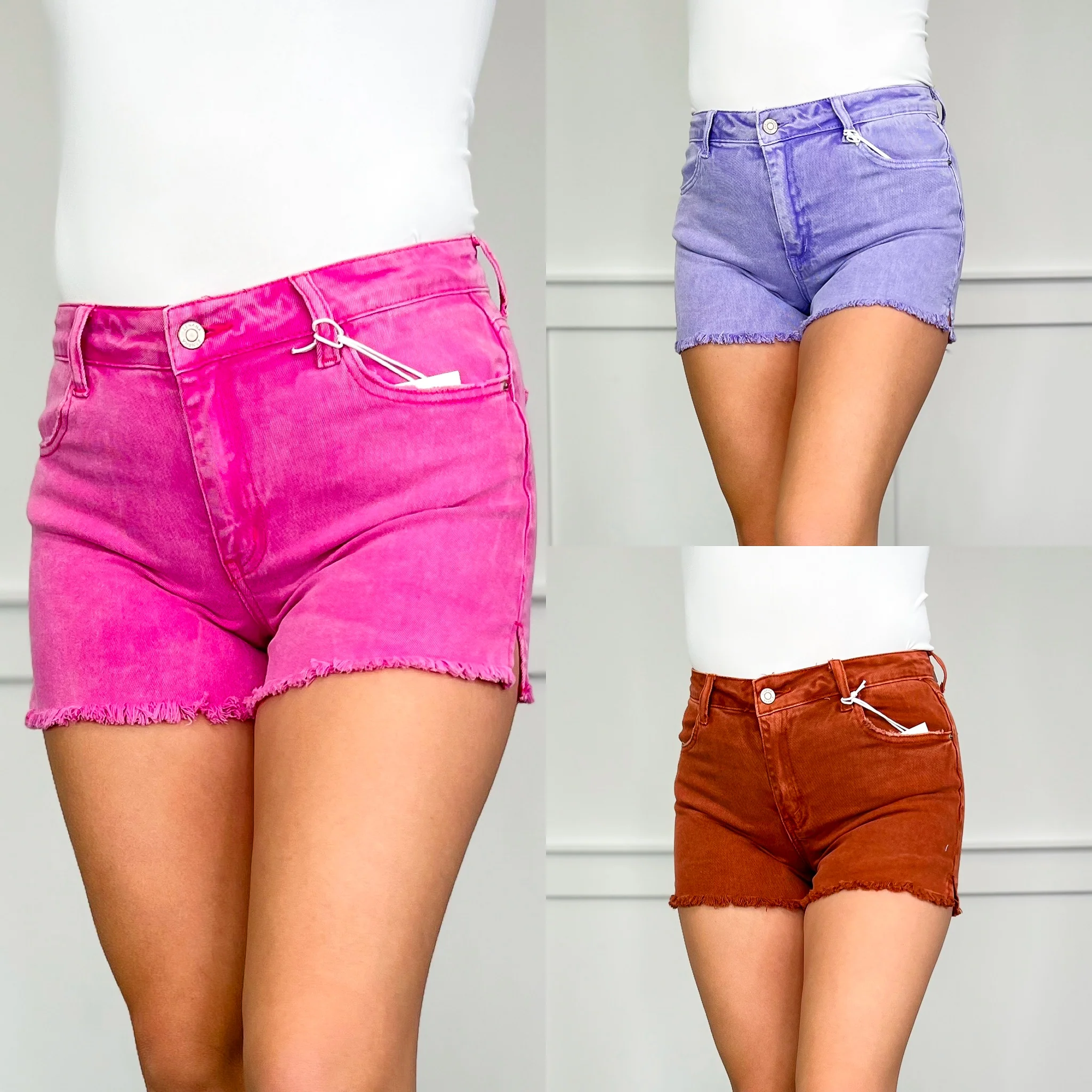 Zenana Doing Her Thing High-Rise Cotton Blend Shorts - 3 colors! - Image 2