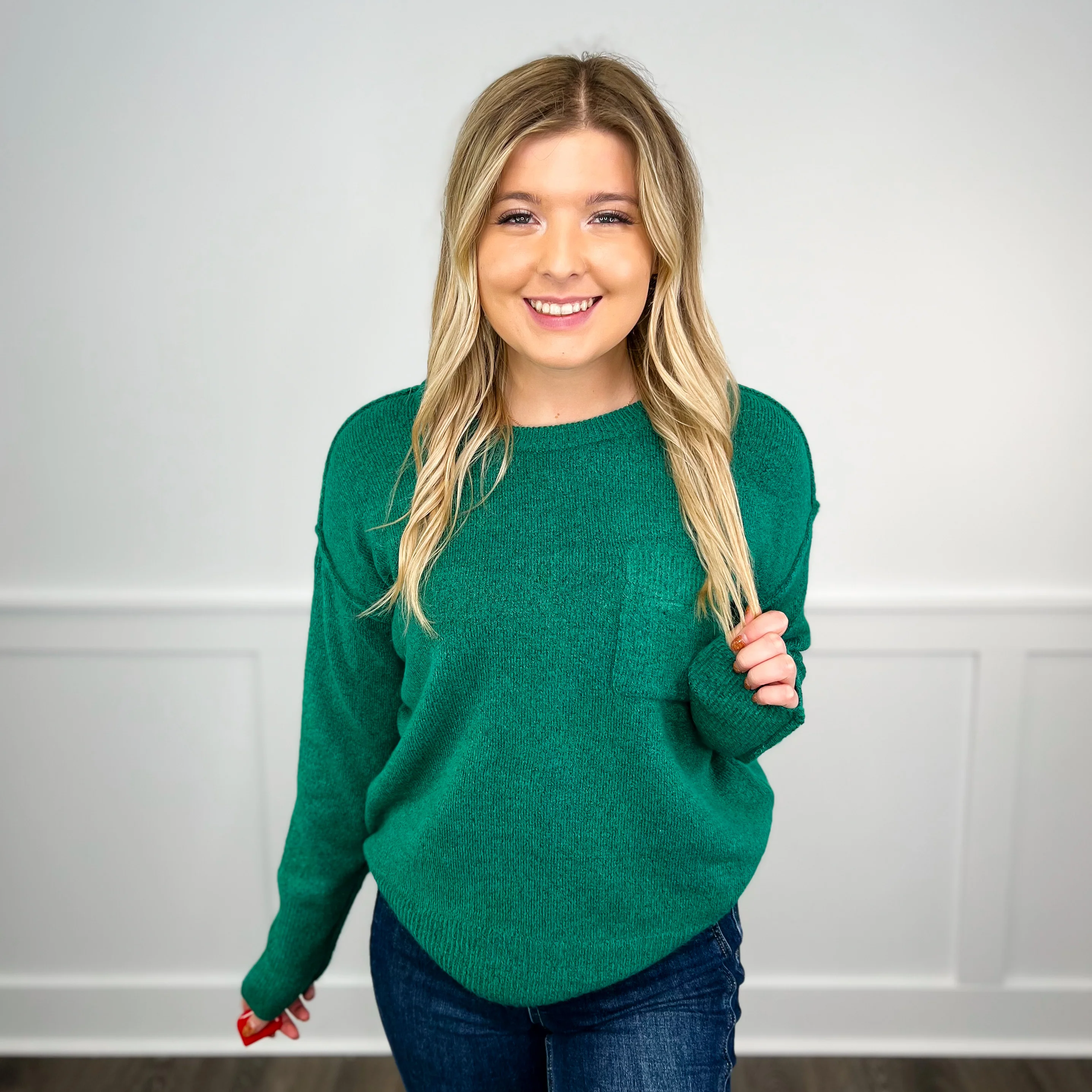 Zenana Drag it Out Long Sleeve Sweater Top - 8 colors! - Image 2