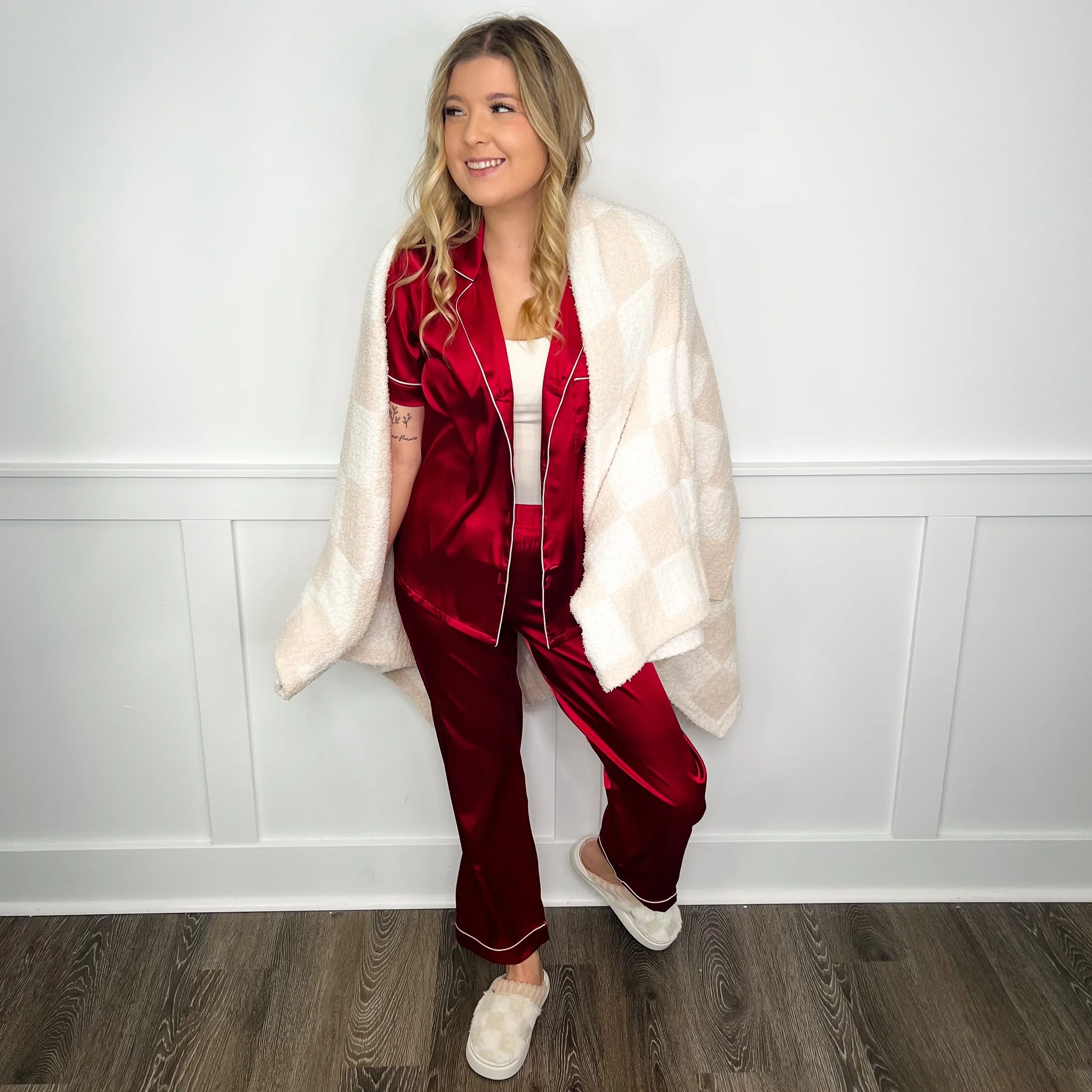 Zenana Shimmer & Shine Satin PJ Set - 3 colors! - Image 6